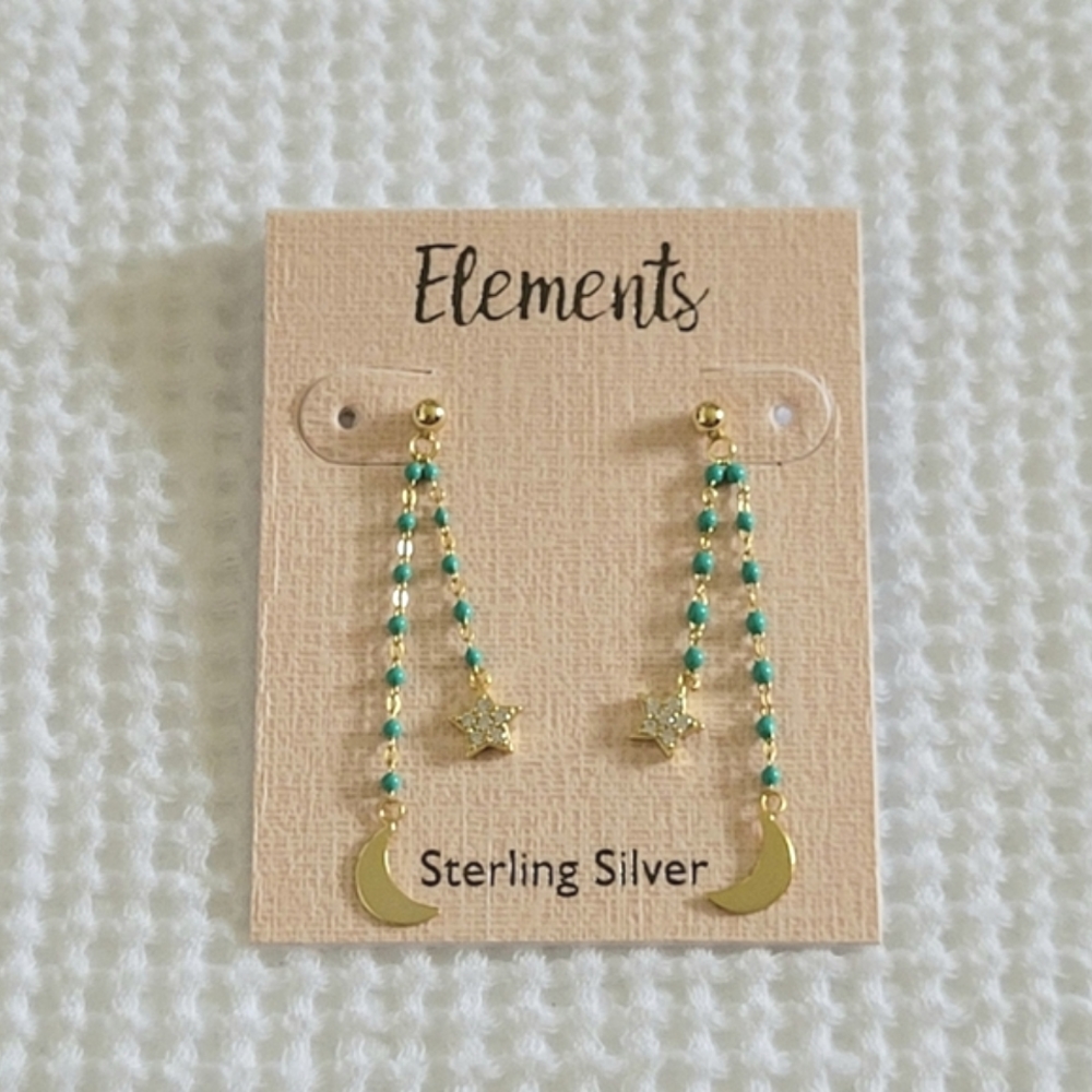 Elements Dangling Moon🌙 and Star⭐ Earrings - Picture 9 of 16